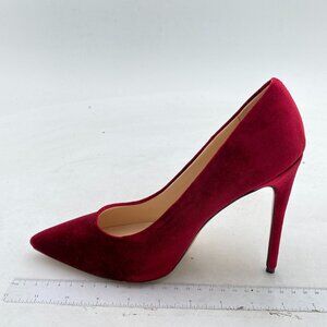 FSJ Red Elegant Satin High Heels Pumps Pointed Toe Stilettos Slip On Formal Shoe